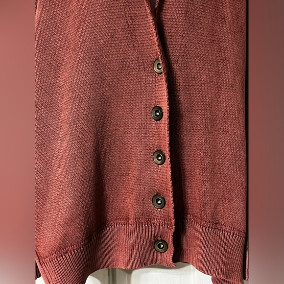 NWT Free People Chamomile Oversized Boho Sweater Cardigan Washed Acorn Large - Picture 6 of 14